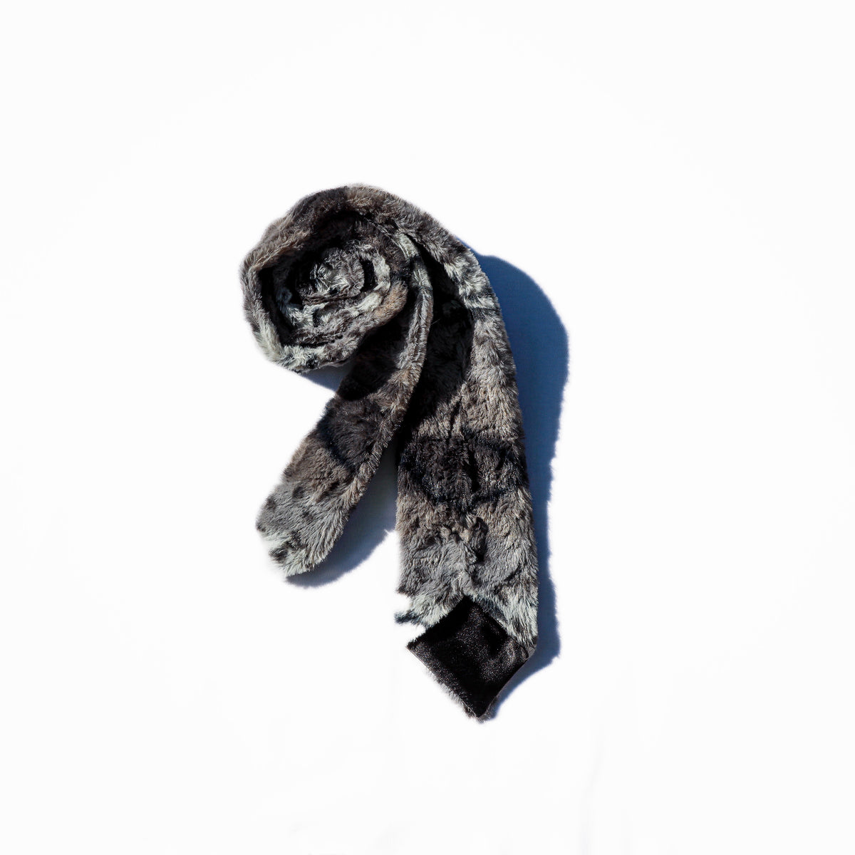 Snow Leopard Faux Fur Necktie