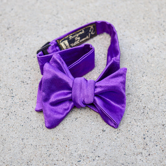 Violet Satin Bowtie