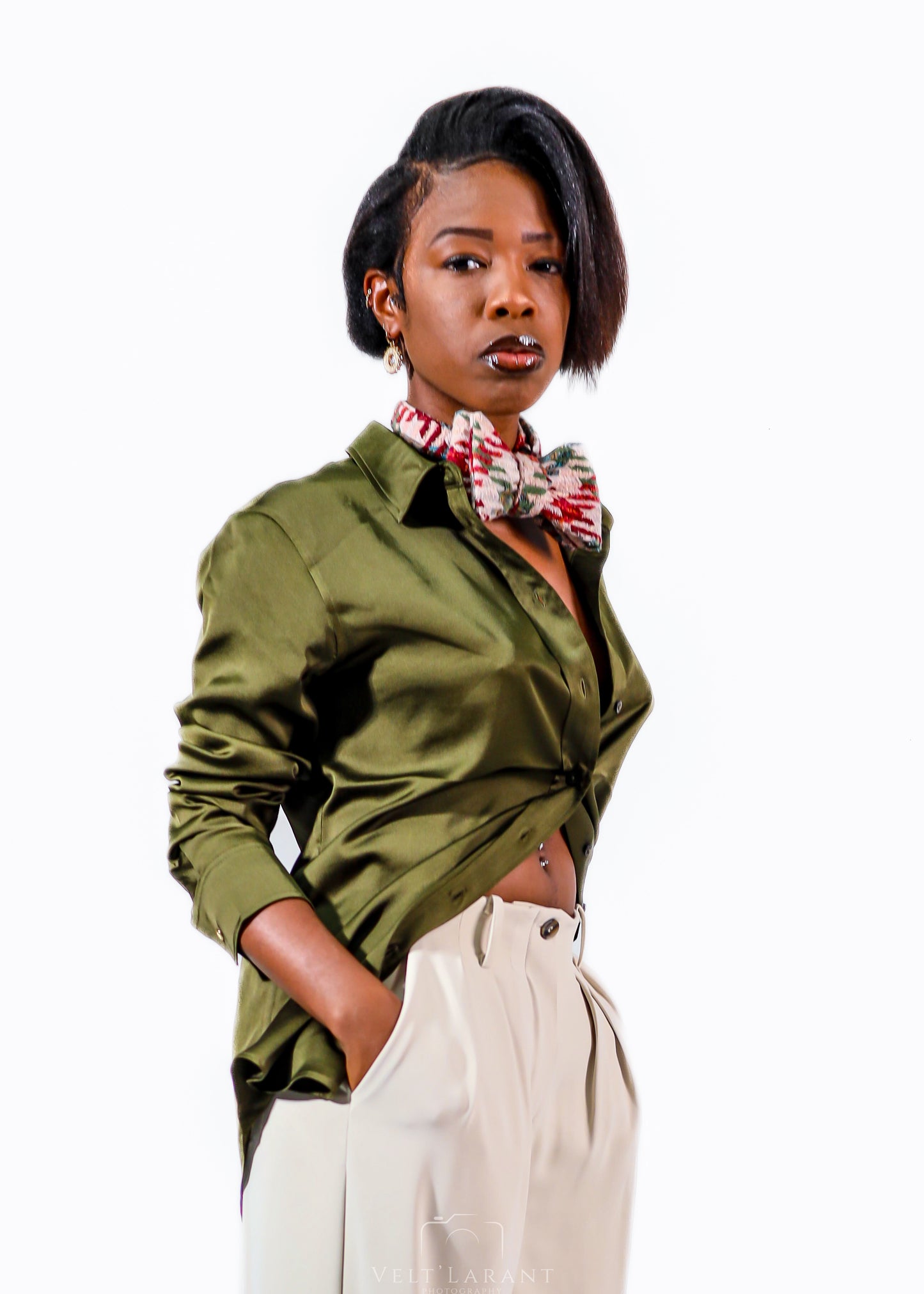 Houndstooth Bowtie (Red & Green)