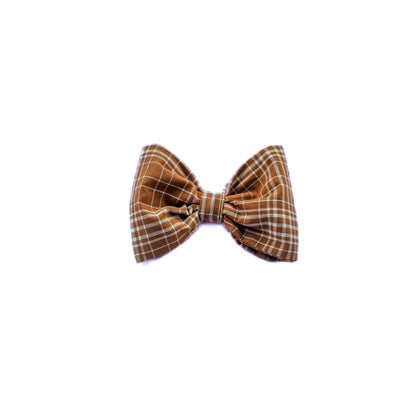 Brown Check Hair Bow