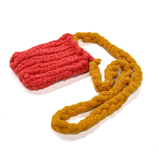 Coral Crochet Crossbody Bag
