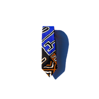 African-Inspired Geometric Cotton Necktie