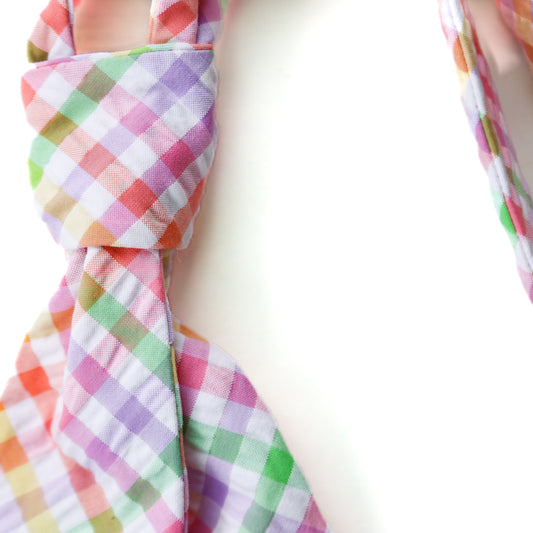 Pastel Gingham V-Tie