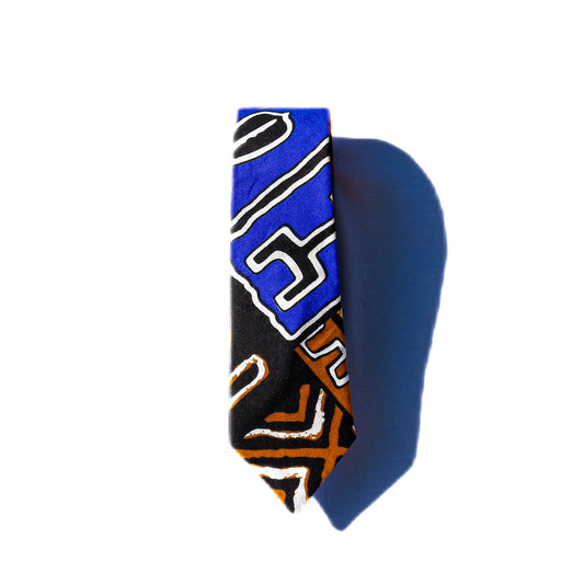 African-Inspired Geometric Cotton Necktie
