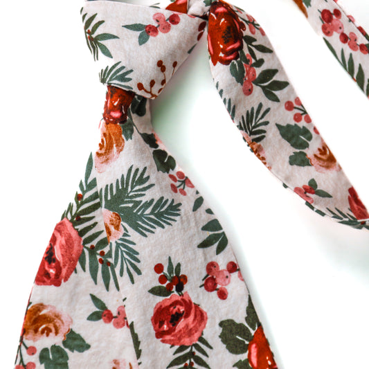 Pastel Floral Cotton V-Tie