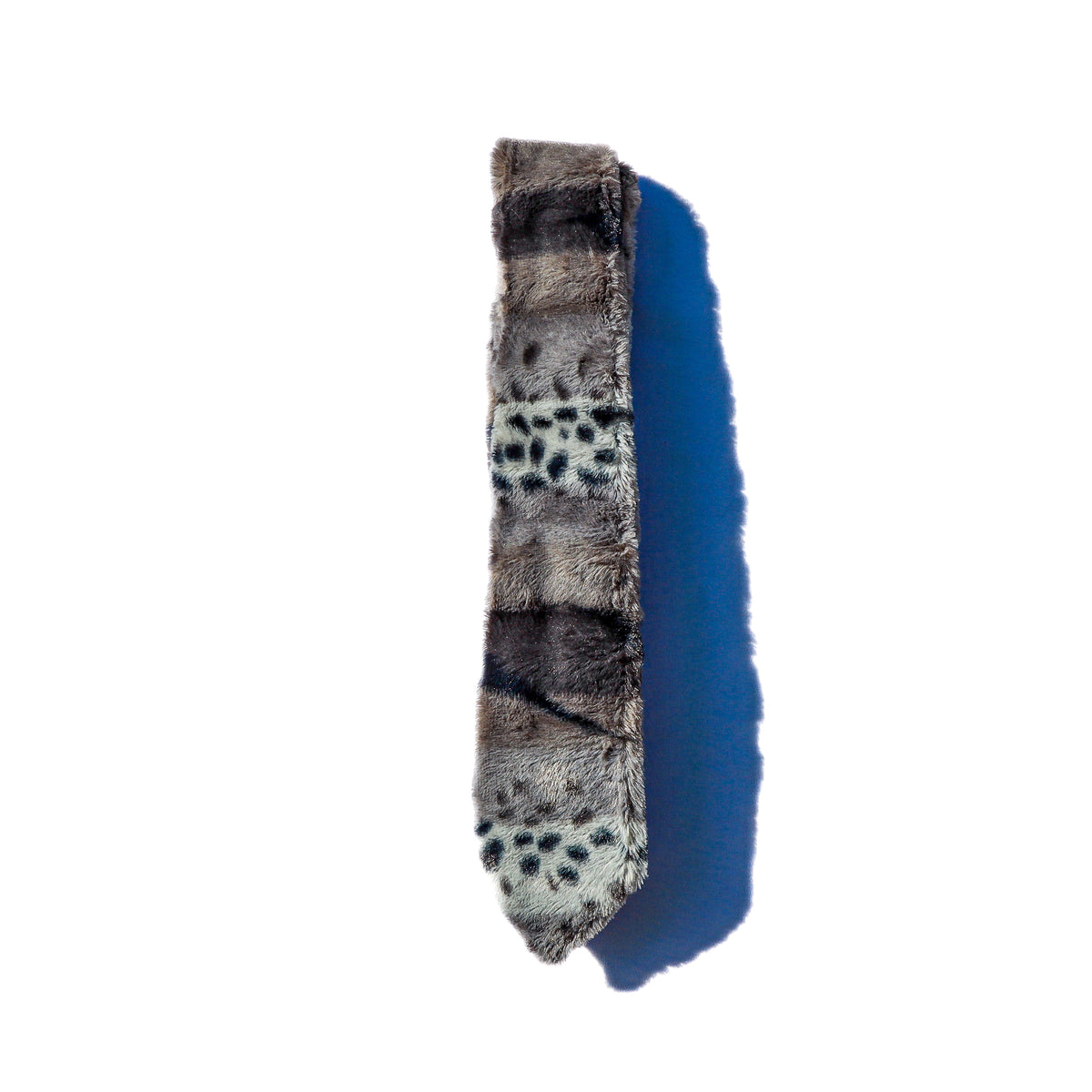 Snow Leopard Faux Fur Necktie